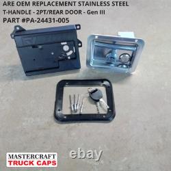 ARE DCU Truck Cap Stainless Steel Folding T-handle 2-Pt Rear Door #PA-24431-005