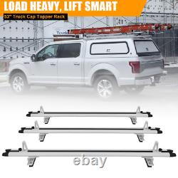 Adjustable 53 Truck Cap Topper Rack Ladder Roof Rack for Universal Truck 3 bars