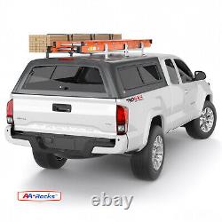 Adjustable Pickup Truck Cap Topper 3 Cross Bar Ladder Roof Van Rack Steel White