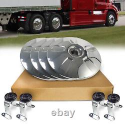 Aerodynamic Chrome 22.5 Wheel Covers Axle Cover Caps for Semi Truck Trailer