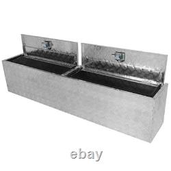 Aluminum Storage Tool Box 72x13x16 4x Chain+2x Lock Fits Truck Garage RV