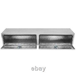 Aluminum Storage Tool Box 72x13x16 4x Chain+2x Lock Fits Truck Garage RV