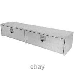 Aluminum Storage Tool Box 72x13x16 4x Chain+2x Lock Fits Truck Garage RV