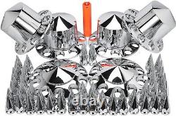 Axle Wheel Cover Hub Cap 33mm Screw-On Spiked Lug Nut Covers for Semi Trucks