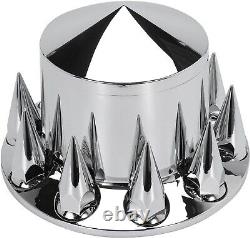 Axle Wheel Cover Hub Cap 33mm Screw-On Spiked Lug Nut Covers for Semi Trucks