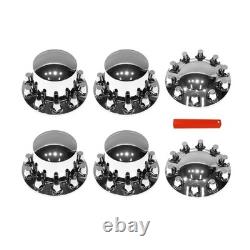 Axle Wheel Cover Hub Cap 33mm Screw-on Lug Nut Covers for Kenworth Semi Trucks