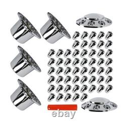 Axle Wheel Cover Hub Cap 33mm Screw-on Lug Nut Covers for Kenworth Semi Trucks