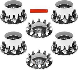 Axle Wheel Cover Hub Cap 33mm Screw-on Lug Nut Covers for Peterbilt Semi Trucks