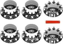 Axle Wheel Cover Hub Cap 33mm Screw-on Lug Nut Covers for Peterbilt Semi Trucks