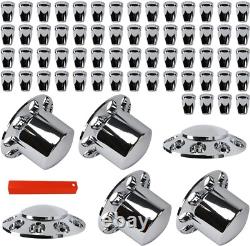 Axle Wheel Cover Hub Cap 33mm Screw-on Lug Nut Covers for Peterbilt Semi Trucks