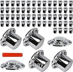 Axle Wheel Cover Hub Cap 33mm Screw-on Lug Nut Covers for Peterbilt Semi Trucks