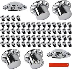 Axle Wheel Cover Hub Cap 33mm Screw-on Lug Nut Covers for Peterbilt Semi Trucks