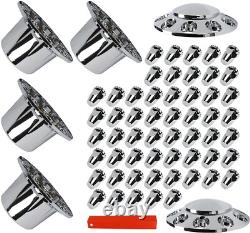 Axle Wheel Cover Hub Cap 33mm Screw-on Lug Nut Covers for Peterbilt Semi Trucks