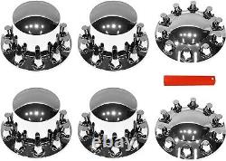 Axle Wheel Cover Hub Cap 33mm Screw-on Lug Nut Covers for Semi Trucks