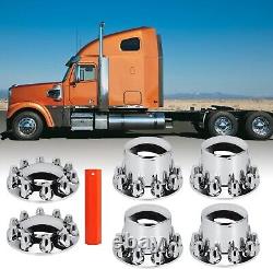 Axle Wheel Cover Hub Cap 33mm Screw-on Lug Nut Covers for Semi Trucks