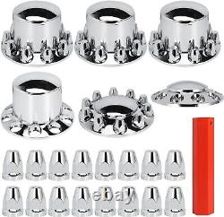 Axle Wheel Cover Hub Cap 33mm Screw-on Lug Nut Covers for Semi Trucks