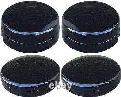 BLACK Center Hub Cap SET for DODGE RAM 3500 1-Ton Truck Dually 2 Fronts 2 Rears