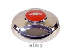 Brothers Trucks HCC5C66 Hub Caps-1/2-Ton-15-inch-Pop-On-Chrome/Red-Set of 4