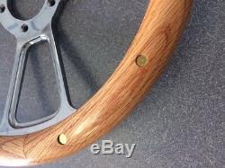 C10 C20 C30 Blazer Truck Oak Wood withrivets Billet Steering Wheel 14 Bowtie Cap