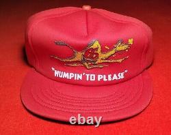 Campbell 66 Trucker Humpin To Please Snapback Hat Rare 80's Vintage Red