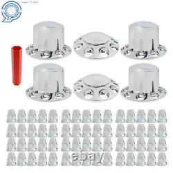 Caps w and Lug Nut Covers Chrome Semi Truck Hub Cover Wheel Axle Cover Center