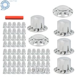 Caps w and Lug Nut Covers Chrome Semi Truck Hub Cover Wheel Axle Cover Center
