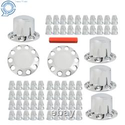 Caps w and Lug Nut Covers Chrome Semi Truck Hub Cover Wheel Axle Cover Center