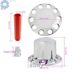 Caps w and Lug Nut Covers Chrome Semi Truck Hub Cover Wheel Axle Cover Center