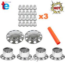 Caps with Lug Nut Covers Chrome Semi Truck Hub Cover Wheel Axle Cover Center