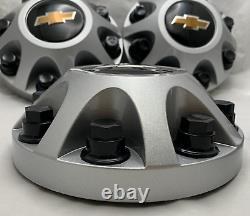 Chevy GMT800 22781435 Truck Series 8 Lug Bolt Wheel Hub Caps Rims Silver 9594125