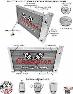 Chevy Truck LS Conversion Radiator, Shroud, Fans & Relay Kit, Champion Radiator, LS