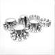 Chrome 33mm Semi Truck Front & Rear Wheel Axle Cover Lugs With Cylinder Hub Caps