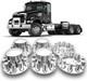 Chrome 33mm Semi Truck Front & Rear Wheel Axle Cover Lugs With Cylinder Hub Caps