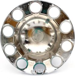 Chrome 33mm Semi Truck Front & Rear Wheel Axle Cover Lugs with Cylinder Hub Caps Chrome 33mm Semi Truck Front & Rear Wheel Axle Cover Lugs with Cylinder Hub Caps