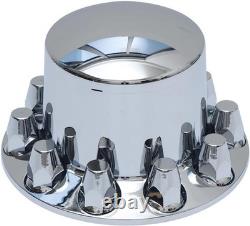 Chrome ABS Dome Wheel Axle Covers with33mm Lug Nut Covers Thread-On Semi Truck