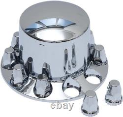 Chrome ABS Dome Wheel Axle Covers with33mm Lug Nut Covers Thread-On Semi Truck