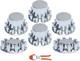 Chrome Abs Flat-top Axle & Hub Cover Kit For Semi-trucks, 2f4r With Lug Nut Covers