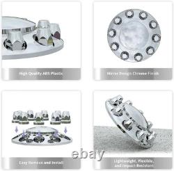 Chrome ABS Plastic Front Axle Wheel Covers with 20 Lug Nuts for Peterbilt Trucks