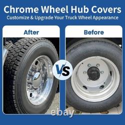 Chrome Axle Covers Hub Cover Kit for Semi Trucks 33mm Lug Nut Cover Front & Rear