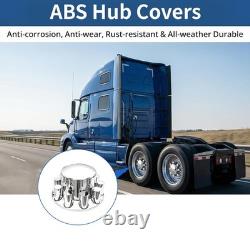 Chrome Axle Covers Hub Cover Kit for Semi Trucks 33mm Lug Nut Cover Front & Rear