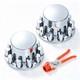 Chrome Flat Top Axle Cover With 33mm Cylinder Lug Nut Rear For Semi Truck 2pcs