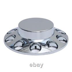 Chrome Flat Top Axle Covers Hub Cover Kit for Semi Truck 33mm Lug Nut Cover