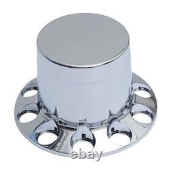 Chrome Flat Top Axle Covers Hub Cover Kit for Semi Truck 33mm Lug Nut Cover