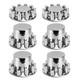 Chrome Flat Top Complete Hub Cover Kit 33mm Lug Nut Wheel Axle Covers Semi Truck