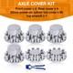 Chrome Flat Top Hub Cover Kit 33mm Lug Nut Wheel Axle Covers Complete Semi Truck