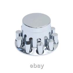 Chrome Flat Top Hub Cover Kit 33mm Lug Nut Wheel Axle Covers Complete Semi Truck