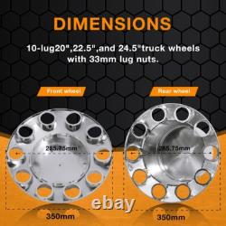 Chrome Flat Top Hub Cover Kit 33mm Lug Nut Wheel Axle Covers Complete Semi Truck