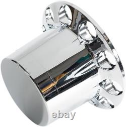 Chrome Flat Top Hub Cover Kit 33mm Lug Nut Wheel Axle Covers Complete Semi Truck