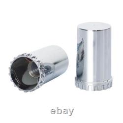 Chrome Flat Top Hub Cover Kit 33mm Lug Nut Wheel Axle Covers Complete Semi Truck
