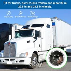 Chrome Flat Top Hub Cover Kit 33mm Lug Nut Wheel Axle Covers Complete Semi Truck